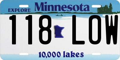 MN license plate 118LOW