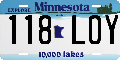 MN license plate 118LOY