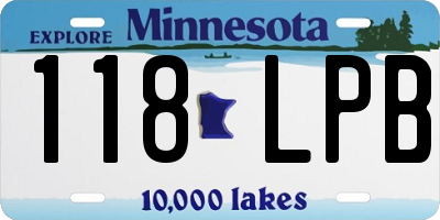 MN license plate 118LPB
