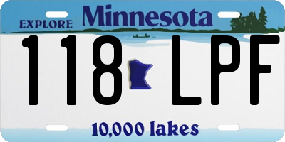 MN license plate 118LPF