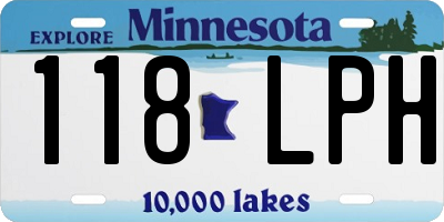 MN license plate 118LPH