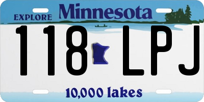 MN license plate 118LPJ