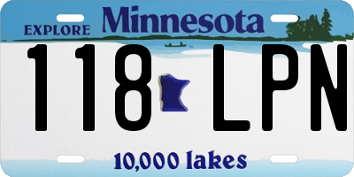 MN license plate 118LPN