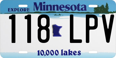 MN license plate 118LPV