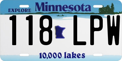 MN license plate 118LPW