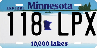 MN license plate 118LPX