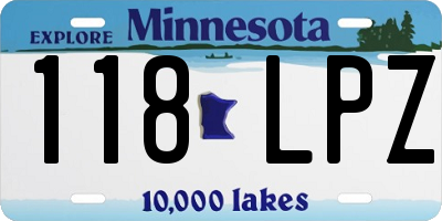 MN license plate 118LPZ