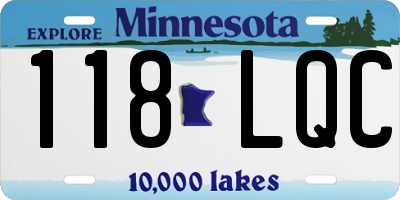 MN license plate 118LQC