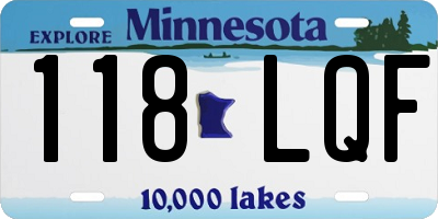 MN license plate 118LQF