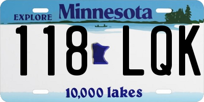MN license plate 118LQK