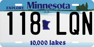 MN license plate 118LQN