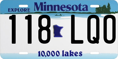 MN license plate 118LQO