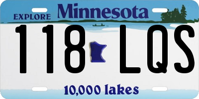 MN license plate 118LQS