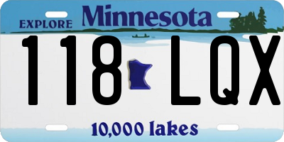 MN license plate 118LQX