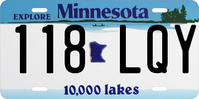 MN license plate 118LQY