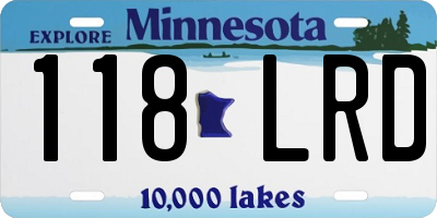 MN license plate 118LRD