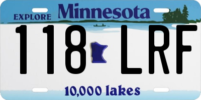 MN license plate 118LRF