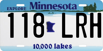 MN license plate 118LRH