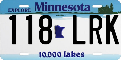 MN license plate 118LRK