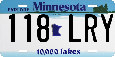 MN license plate 118LRY