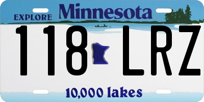 MN license plate 118LRZ