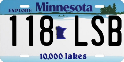 MN license plate 118LSB