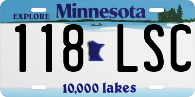 MN license plate 118LSC