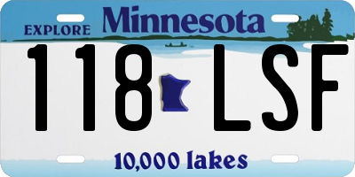 MN license plate 118LSF