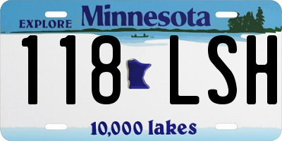 MN license plate 118LSH