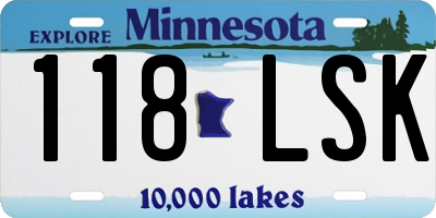 MN license plate 118LSK