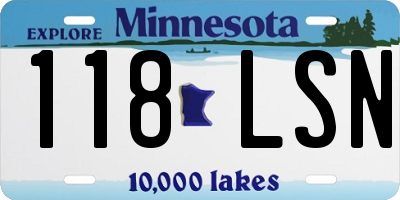 MN license plate 118LSN