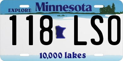 MN license plate 118LSO