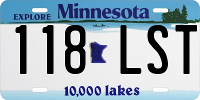 MN license plate 118LST