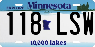 MN license plate 118LSW
