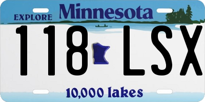 MN license plate 118LSX