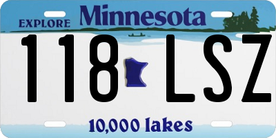 MN license plate 118LSZ