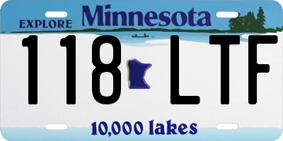 MN license plate 118LTF