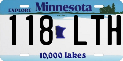 MN license plate 118LTH