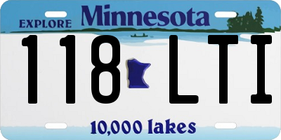 MN license plate 118LTI