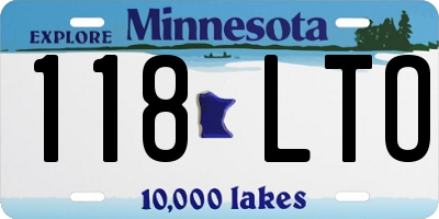 MN license plate 118LTO