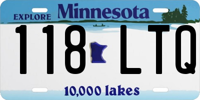 MN license plate 118LTQ