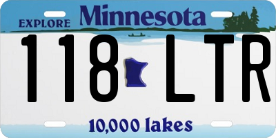 MN license plate 118LTR