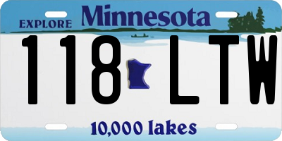 MN license plate 118LTW