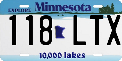 MN license plate 118LTX