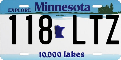MN license plate 118LTZ