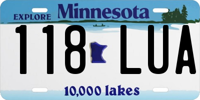 MN license plate 118LUA