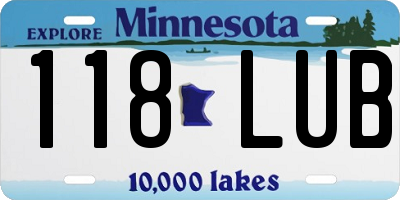 MN license plate 118LUB