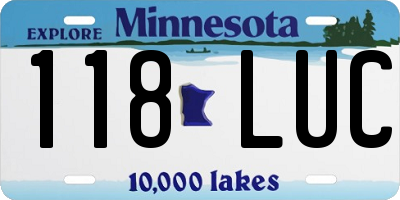 MN license plate 118LUC