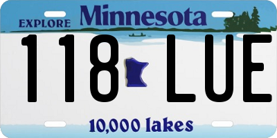 MN license plate 118LUE