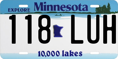 MN license plate 118LUH